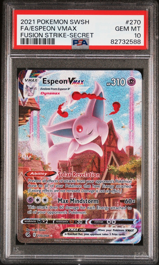 ESPEON VMAX 270 POKEMON SWORD & SHIELD FUSION STRIKE - EN - PSA GEM MT 10 - Graded Slab