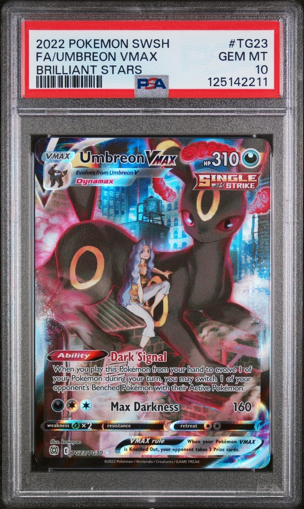 UMBREON VMAX TG23 POKEMON SWORD & SHIELD BRILLIANT STARS - EN - PSA GEM MT 10 - Graded Slab