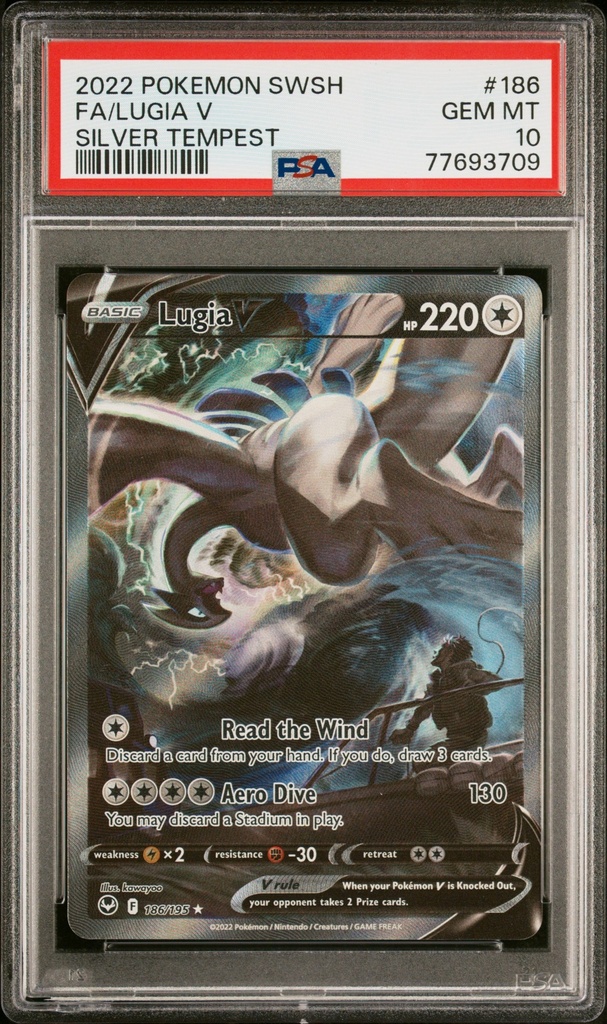 LUGIA V 186 POKEMON SWORD & SHIELD SILVER TEMPEST - EN - PSA GEM MT 10 - Graded Slab