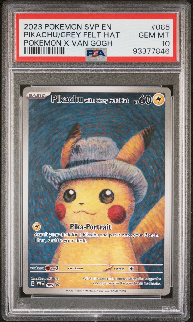 PIKACHU-GREY FELT HAT 085 POKEMON SVP EN-SV BLACK STAR PROMO - EN - PSA GEM MT 10 - Graded Slab