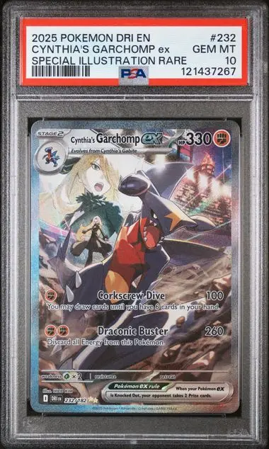 Cynthia's Garchomp ex 232 Destined Rivals (SIR) - EN - PSA Gem MT 10 - Graded Slab