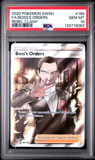 Boss's Orders Full Art 189 Rebel Clash - EN - PSA GEM MT 10