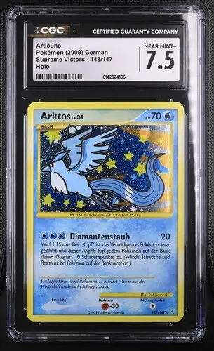 Articuno Secret Rare Holo 148 Supreme Victors - DE - CGC NEAR MINT+ 7.5