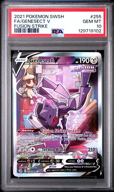 Genesect V Full Art 255 Fusion Strike - EN - PSA GEM MT 10