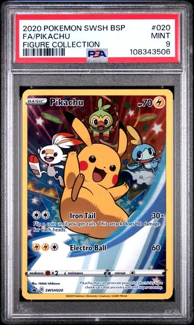 Pikachu Full Art Promo 020 SWSH Black Star Promos / Figure Collection - EN - PSA MINT 9