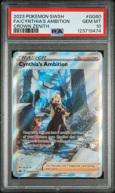 Cynthia's Ambition Full Art GG60 Crown Zenith - EN - PSA GEM MT 10