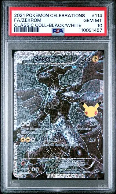 Zekrom Full Art 114 Celebrations Classic Collection - EN - PSA GEM MT 10