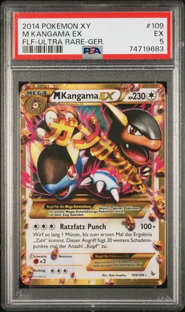 M Kangaskhan EX Ultra Rare 109 Flashfire - DE - PSA EX 5
