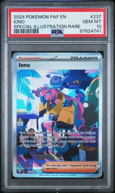 Iono Special Illustration Rare 237 Paldean Fates (PAF) - EN - PSA GEM MT 10