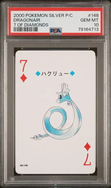 Dragonair 7 of Diamonds Playing Card 148 Pokémon Silver Playing Cards - JP - PSA GEM MT 10