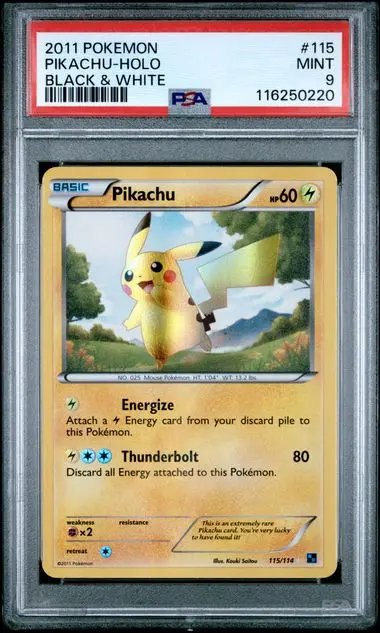 Pikachu Holo 115 Black & White - EN - PSA MINT 9
