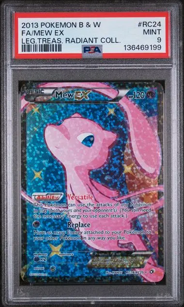 Mew EX Full Art RC24 B&W Legendary Treasures Radiant Collection - EN - PSA MINT 9