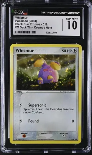 Whismur Cosmos Holo Promo 019 EX Black Star Promos / EX Deck Tin - EN - CGC GEM MINT 10