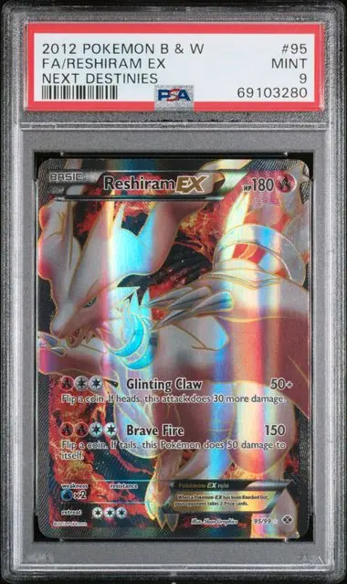 Reshiram EX Full Art 95 Black & White Next Destinies - EN - PSA MINT 9