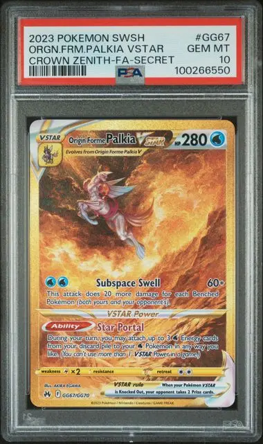Origin Forme Palkia VSTAR Full Art Secret GG67 Crown Zenith - EN - PSA GEM MT 10