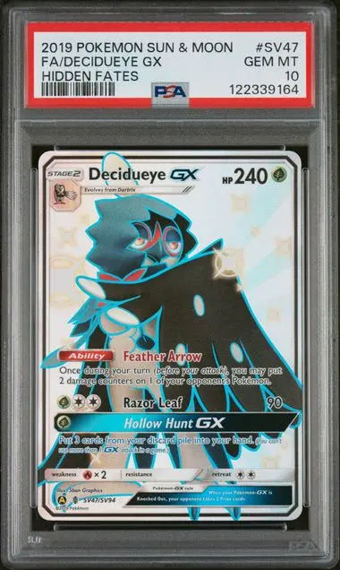 Decidueye GX Full Art SV47 Hidden Fates - EN - PSA GEM MT 10