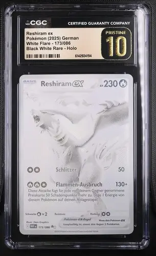 Reshiram ex Black White Rare Holo 173 White Flare - DE - CGC PRISTINE 10