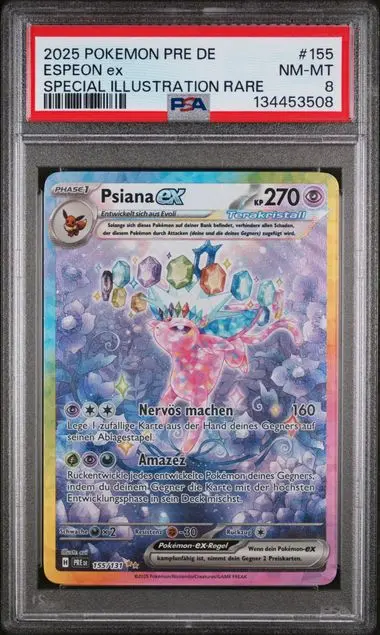 Espeon ex Special Illustration Rare 155 Prismatic Evolutions - DE - PSA NM-MT 8