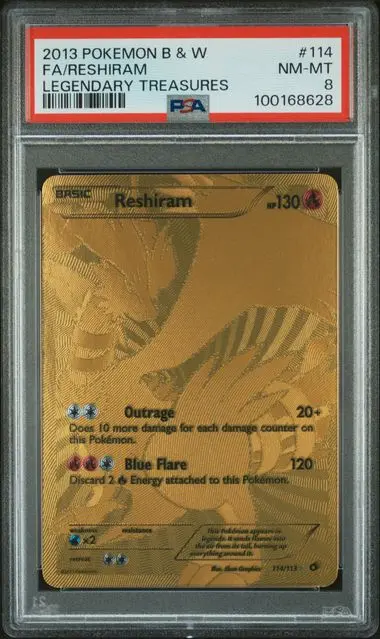 Reshiram Full Art 114 Legendary Treasures - EN - PSA NM-MT 8
