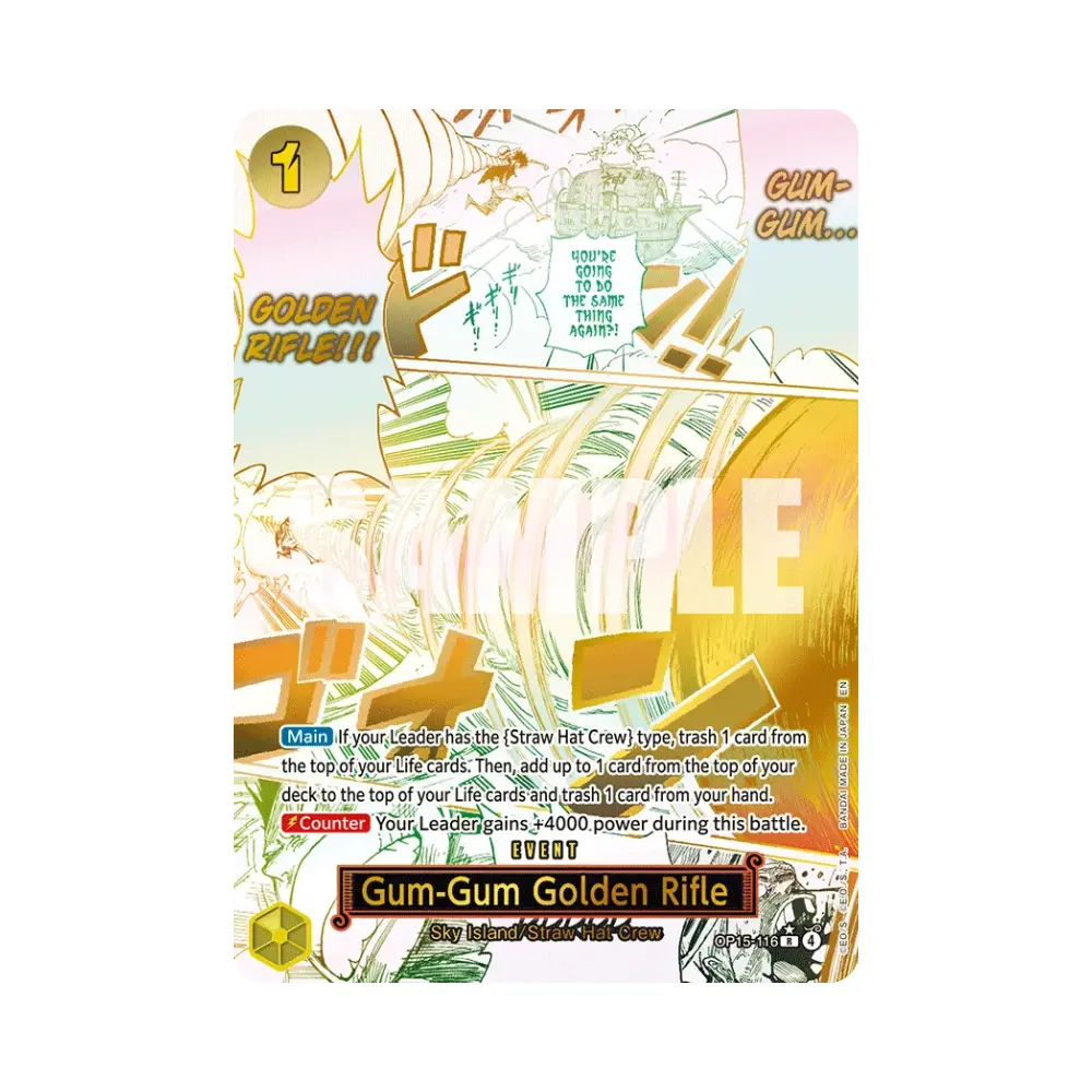 Gum-Gum Golden Rifle (OP15-116) (Gum-Gum Golden Rifle (OP15-116) (V.2)) - Adventure on Kami’s Island (Asia Region Legal) - #116 V.2