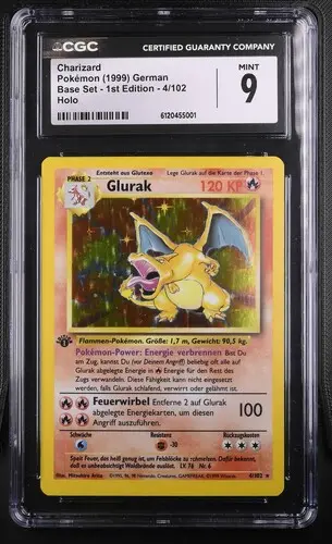 Glurak 1st ED Holo Base CGC9 DE