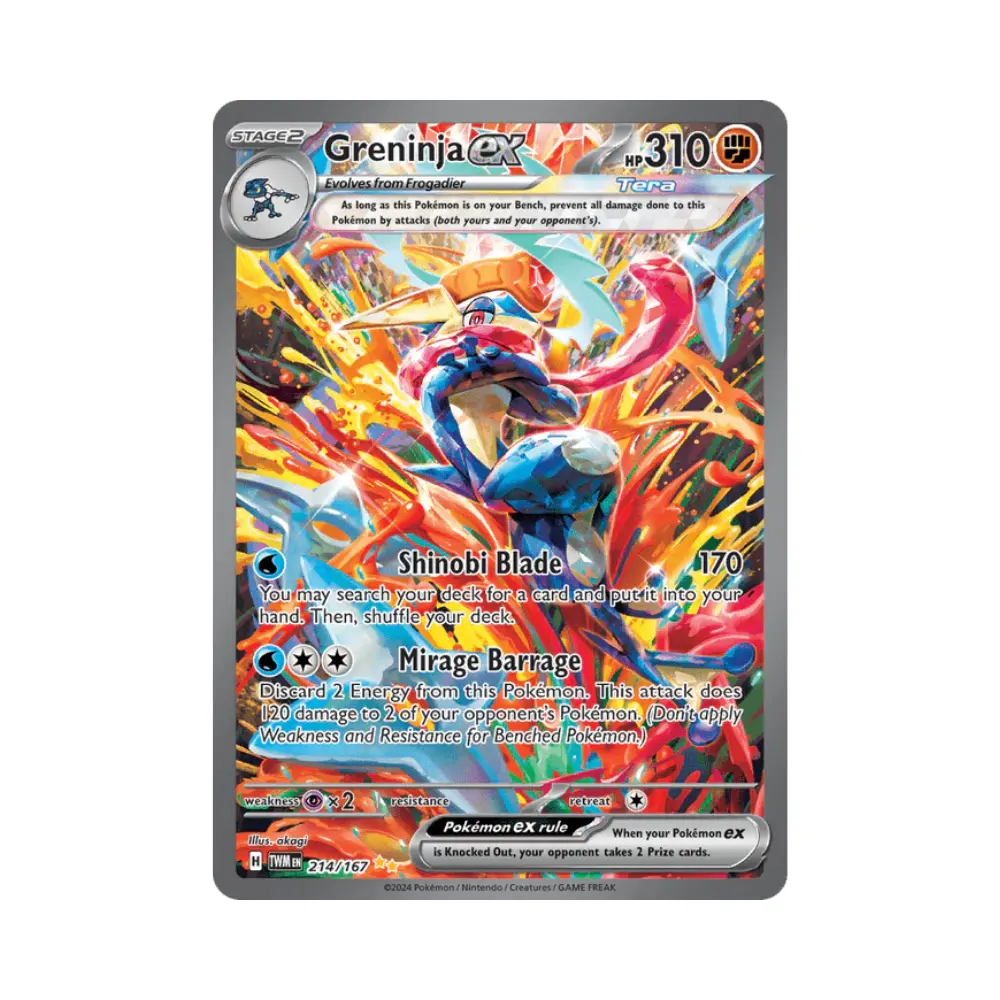 Quajutsu ex [Shinobi Blade | Mirage Barrage] (Greninja ex) - Twilight Masquerade KP06 - #214 - DE - Near Mint