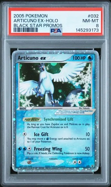 2005 Pokemon Black Star Promos Articuno Ex-Holo #032 PSA 8