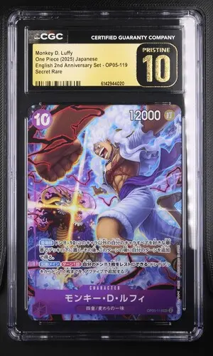 2025 One Piece English 2nd Anniversary Set Japanese Monkey D. Luffy #OP05-119 CGC 10 Pristine