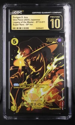 2025 One Piece Legacy of the Master (OP12) Japanese Portgas D. Ace SP Ver. (SP next to number) #ST13-011 CGC 10 Pristine