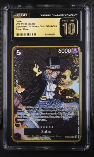 2025 One Piece Japanese 2nd Anniversary Set Sabo #OP04-083 CGC 10 Pristine