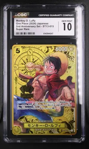 2024 One Piece 2nd Anniversary Set Japanese Monkey D. Luffy #ST13-015 CGC 10