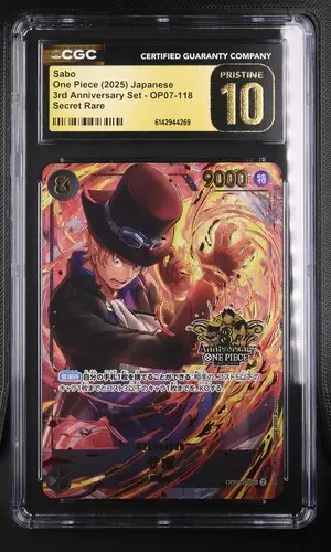 2025 One Piece 3rd Anniversary Set Japanese Sabo #OP07-118 CGC 10 Pristine