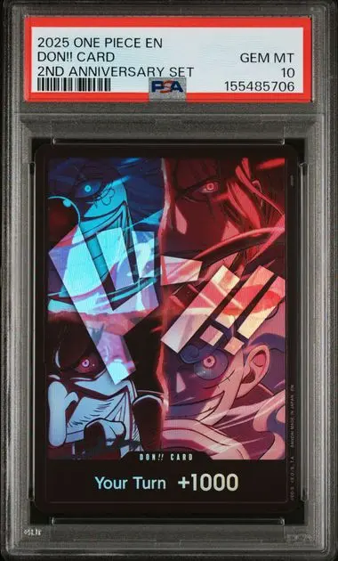 2025 One Piece English Version 2nd Anniversary Set Don!! Card PSA 10