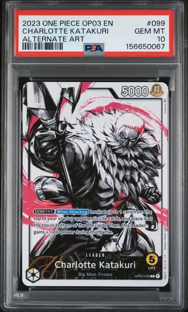 2023 One Piece Op03-Pillars of Strength Charlotte Katakuri Alternate Art #099 PSA 10