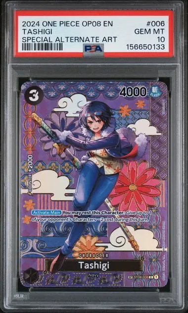 2024 One Piece Op08-Two Legends Tashigi Special Alternate Art #006 PSA 10