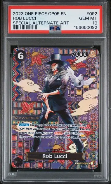 2023 One Piece Op05-Awakening of the New Era Rob Lucci Special Alternate Art #092 PSA 10