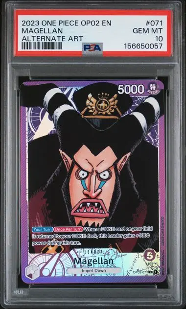 2023 One Piece Op02-Paramount War Magellan Alternate Art #071 PSA 10