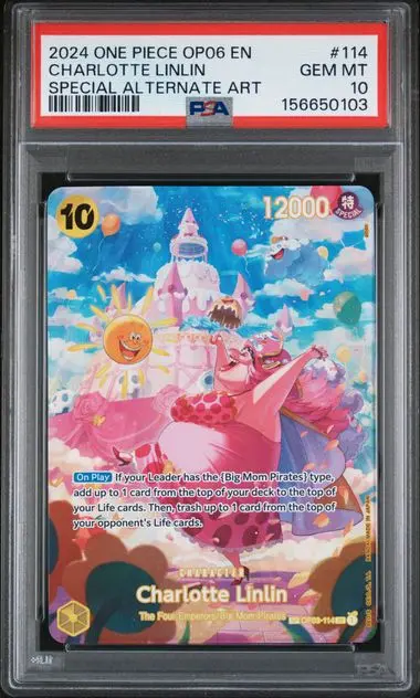 2024 One Piece Op06-Wings of the Captain Charlotte Linlin Special Alternate Art #114 PSA 10