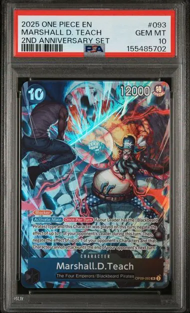 2025 One Piece English Version 2nd Anniversary Set Marshall D. Teach #093 PSA 10