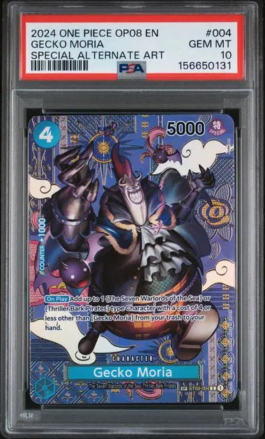 2024 One Piece Op08-Two Legends Gecko Moria Special Alternate Art #004 PSA 10