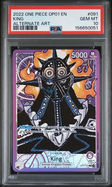 2022 One Piece Op01-Romance Dawn King Alternate Art #091 PSA 10