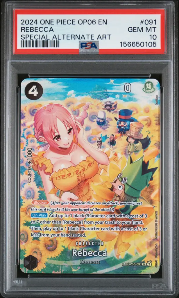 2024 One Piece Op06-Wings of the Captain Rebecca Special Alternate Art #091 PSA 10