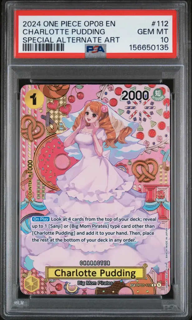 2024 One Piece Op08-Two Legends Charlotte Pudding Special Alternate Art #112 PSA 10