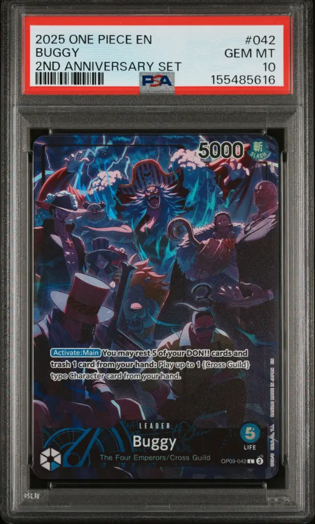2025 One Piece English Version 2nd Anniversary Set Buggy #042 PSA 10