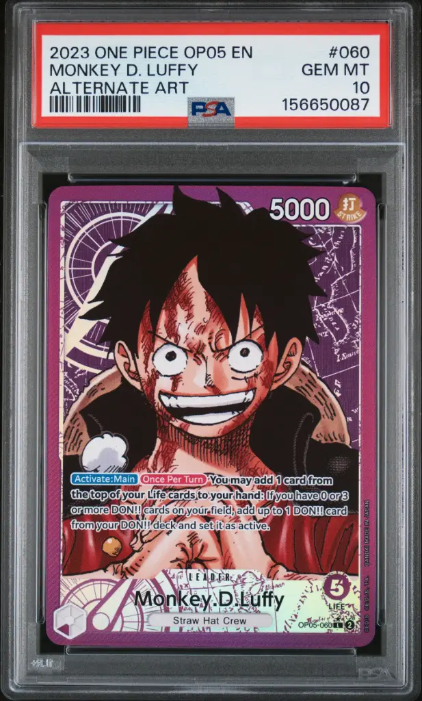 2023 One Piece Op05-Awakening of the New Era Monkey D. Luffy Alternate Art #060 PSA 10