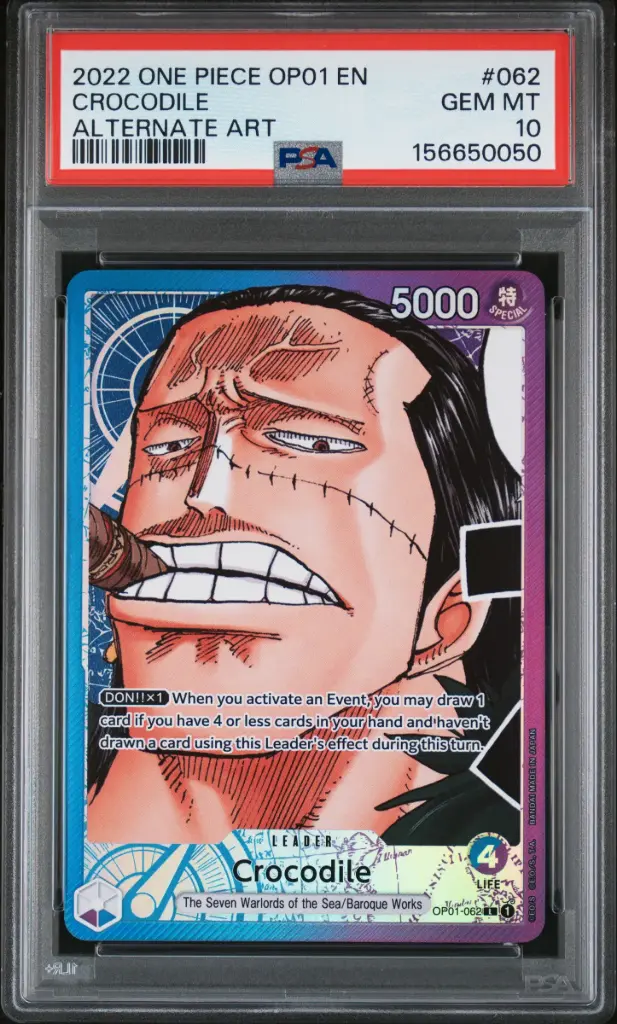 2022 One Piece Op01-Romance Dawn Crocodile Alternate Art #062 PSA 10