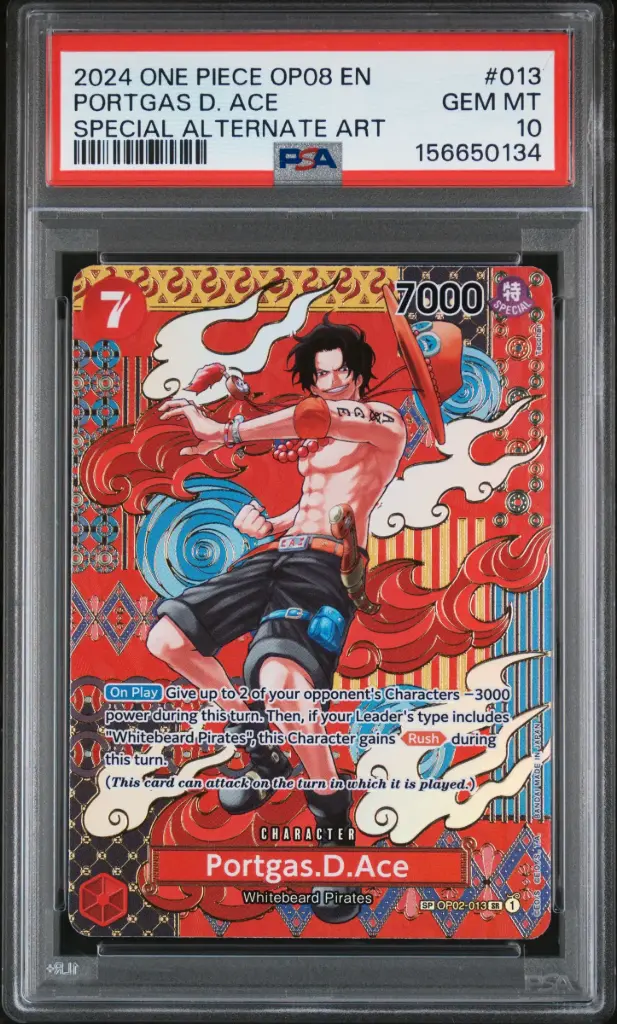 2024 One Piece Op08-Two Legends Portgas D. Ace Special Alternate Art #013 PSA 10