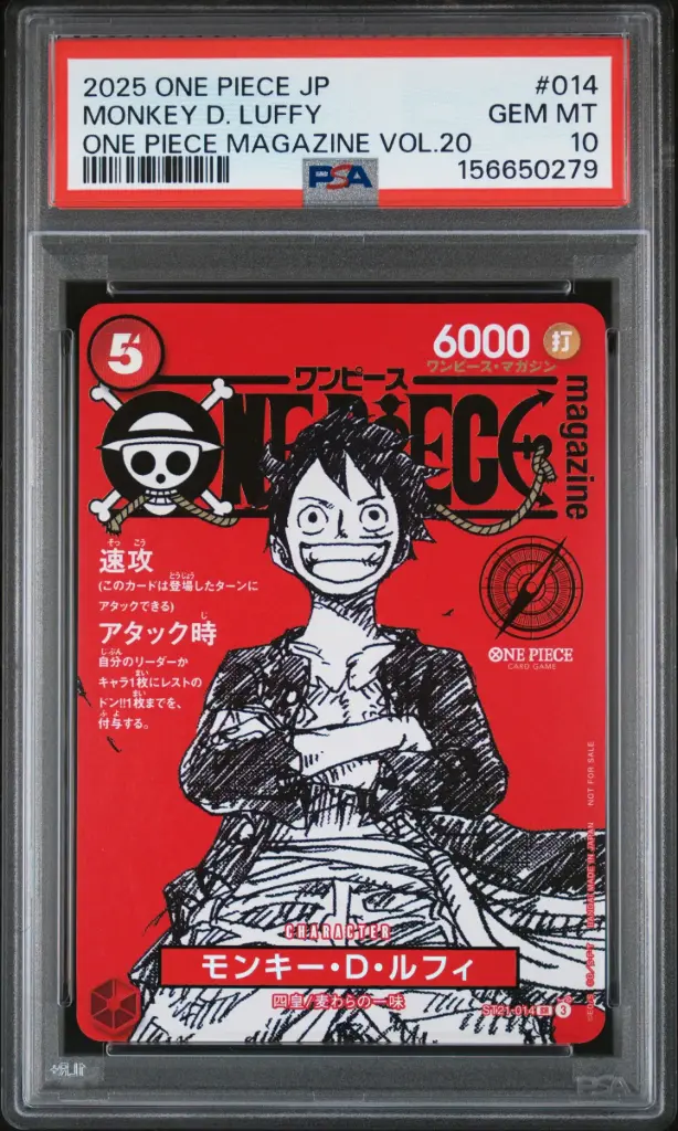 2025 One Piece Japanese Promos Monkey D. Luffy One Piece Magazine Vol.20 #014 PSA 10
