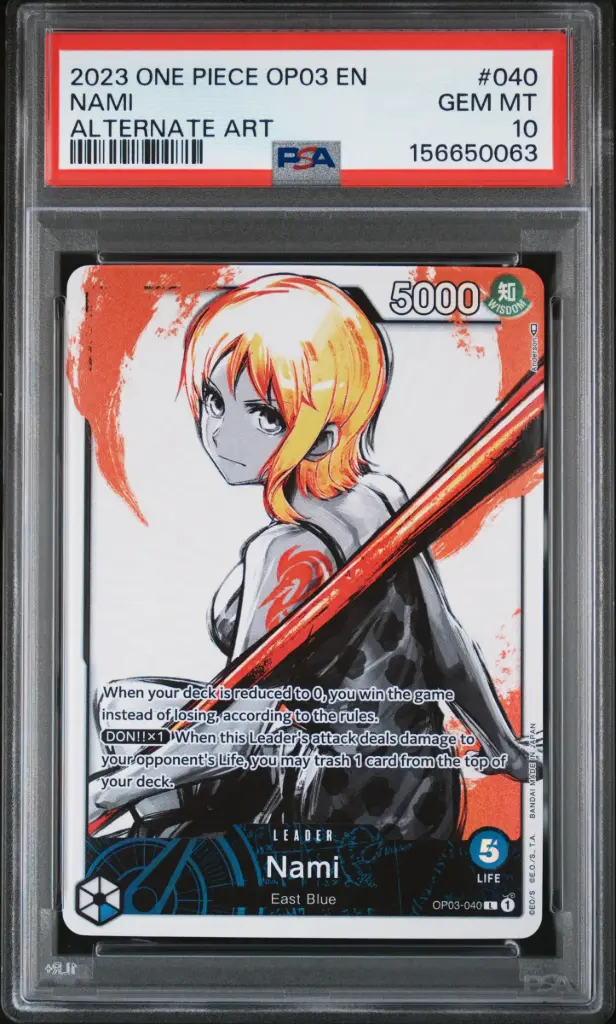 2023 One Piece Op03-Pillars of Strength Nami Alternate Art #040 PSA 10