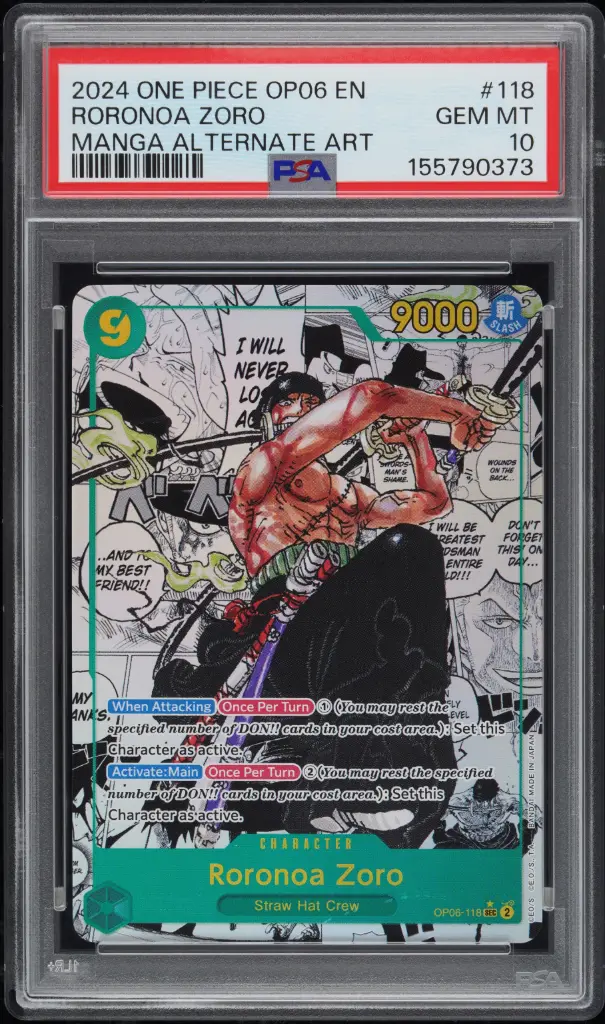 2024 One Piece Op06-Wings of the Captain #118 Roronoa Zoro Manga Alternate Art